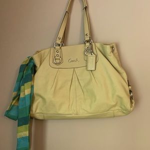 Coach Ashley F15513 Yellow Green Handbag Purse